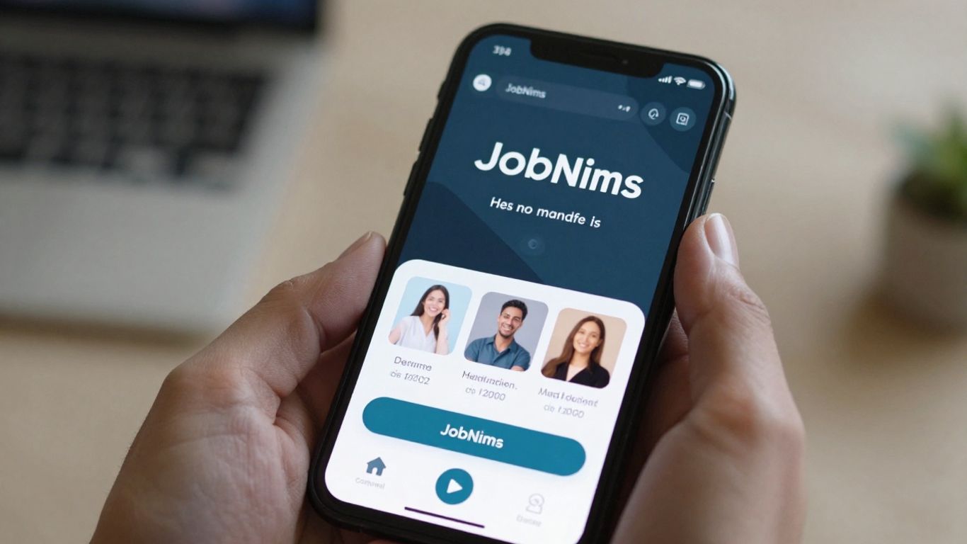 JobNimbus login screen on a smartphone.