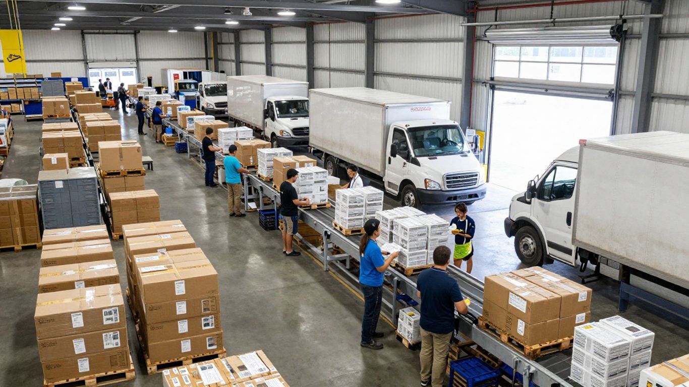 Amazon fulfillment center operations and logistics.