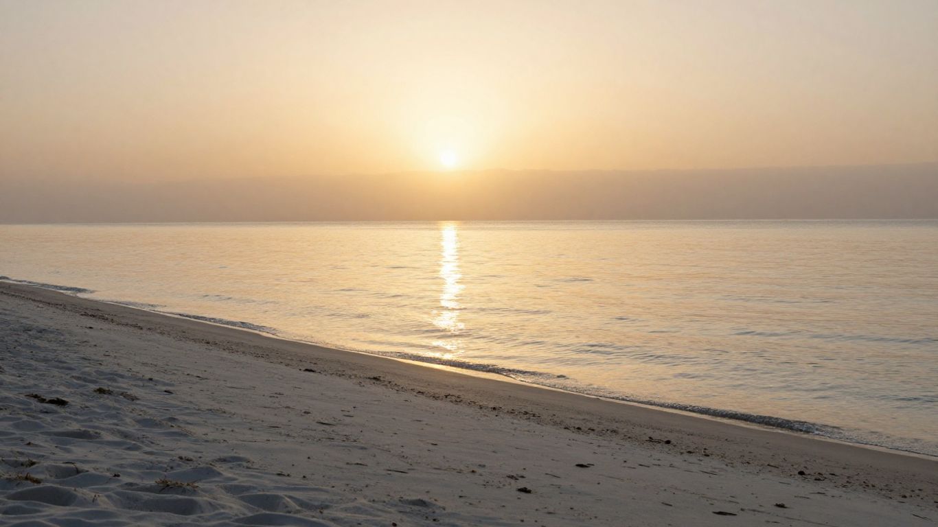 Relaxing sunset beach view