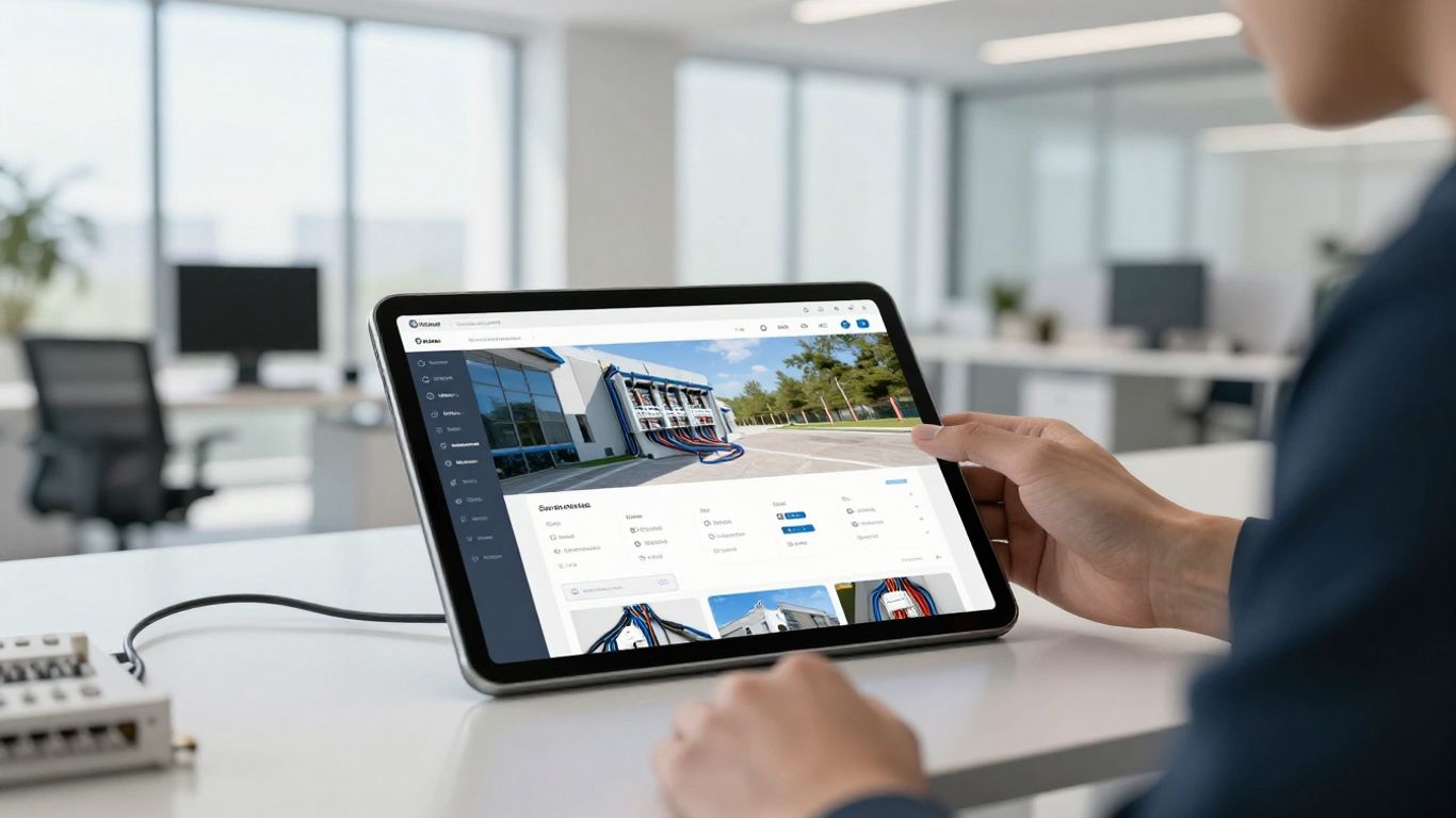Electrical contractor software interface on a tablet.