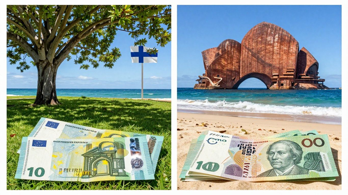 Finland vs Australia cost of living comparison with currency.