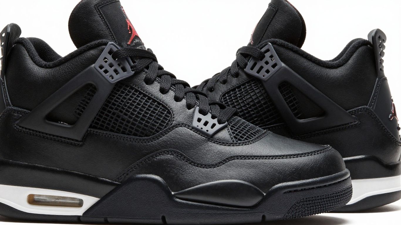 Air Jordan 4 negru, detaliu emblematic.
