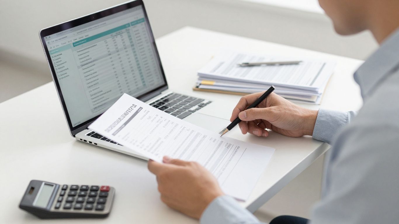 Accountant checking a statement import workflow