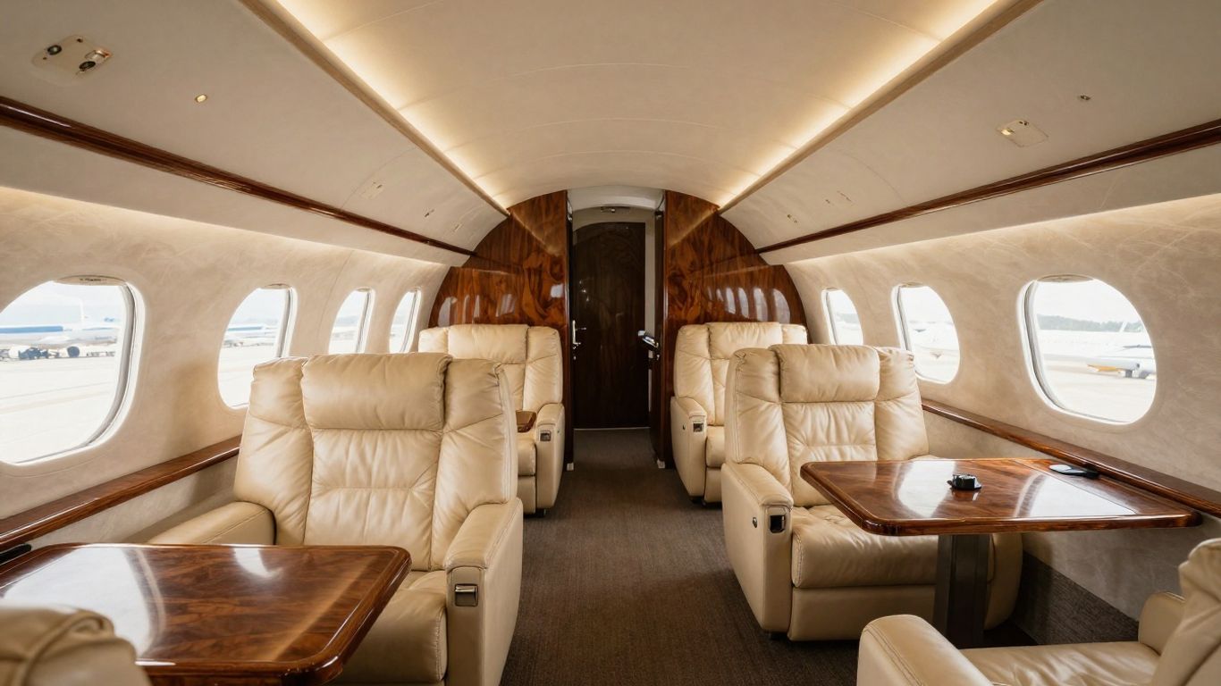 Luxurious Cessna Citation Sovereign private jet interior