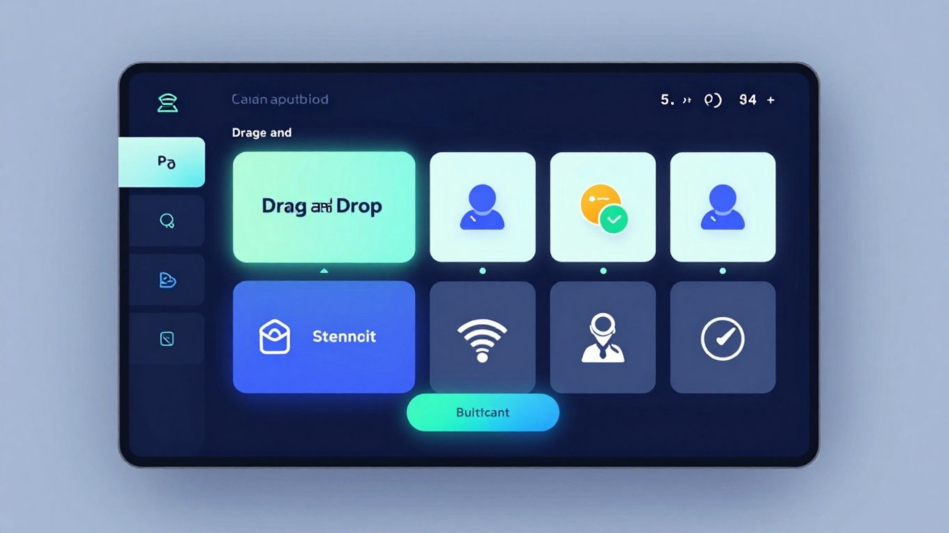 GHL Funnel Builder interface with drag-and-drop elements.