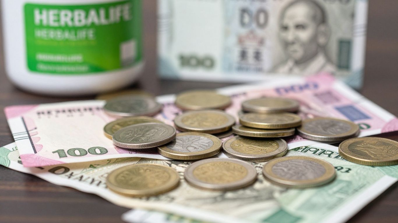 Herbalife product with Indian currency