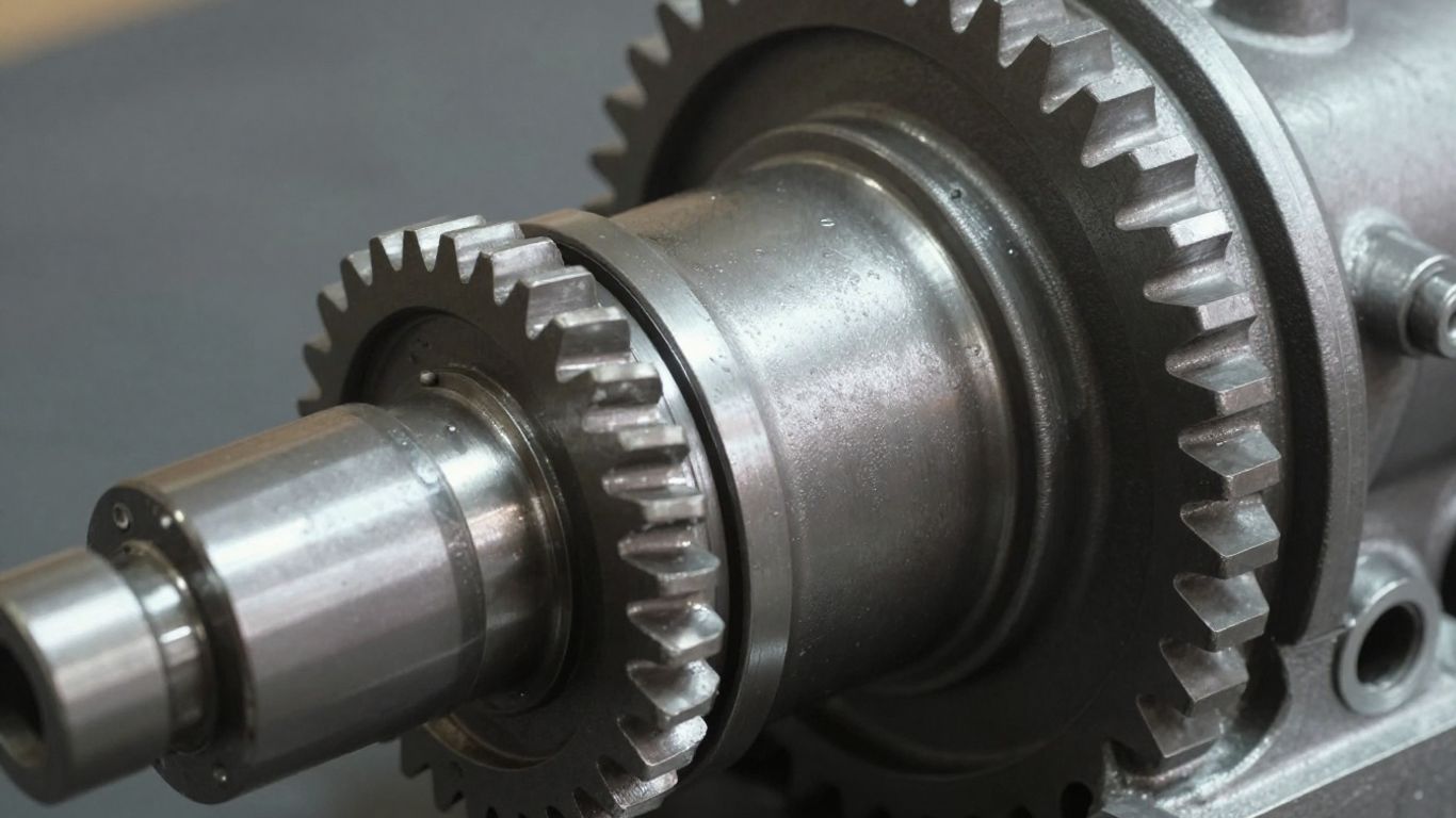 Reconditioned manual gearbox with visible internal gears.