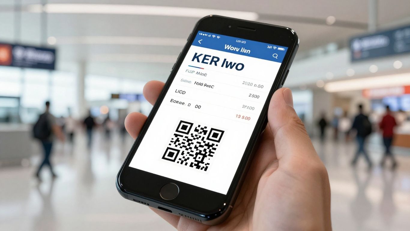 Mobile check-in screen interface
