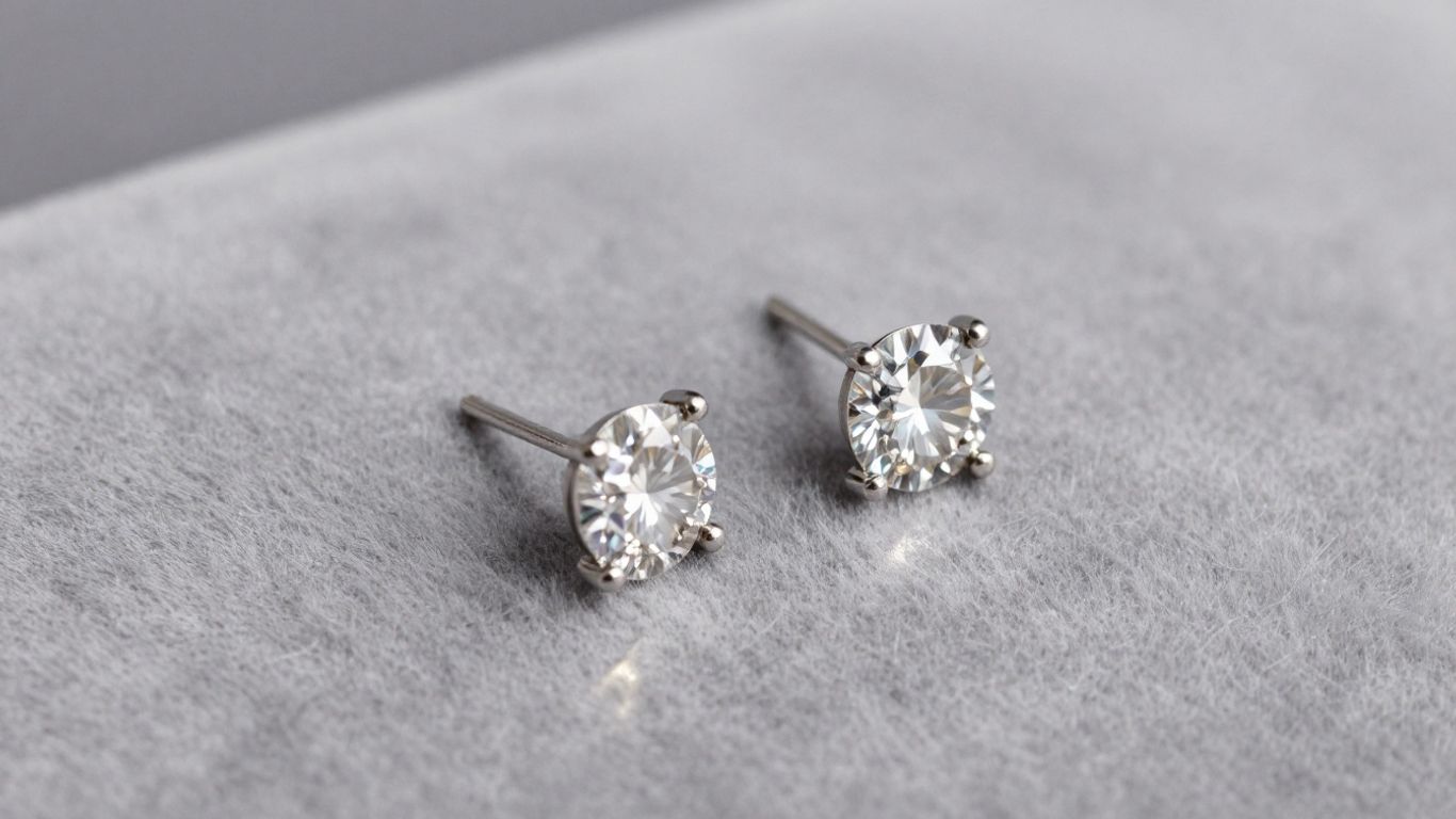 A pair of classic diamond stud earrings