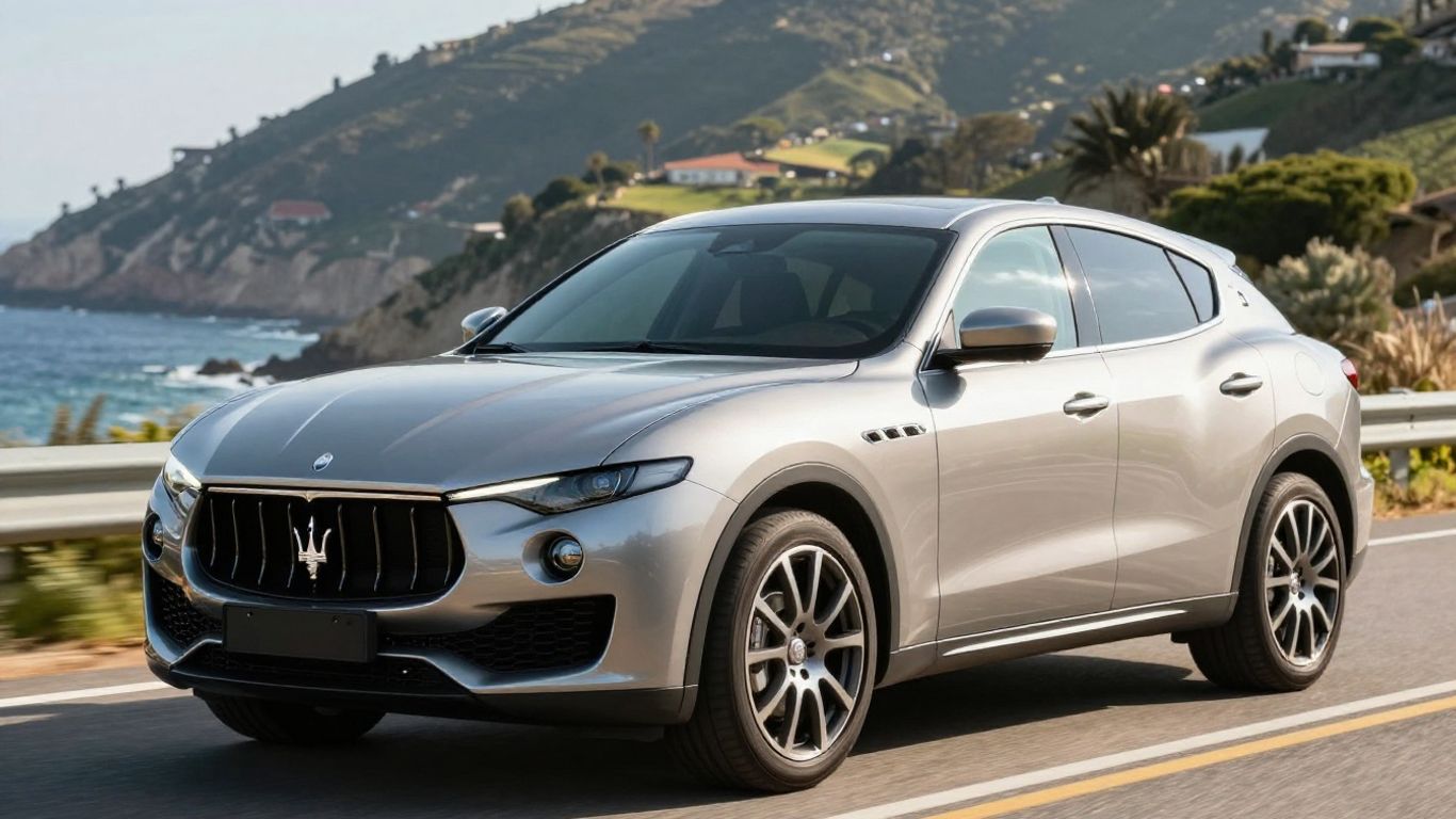 Maserati Levante SUV on a scenic road.
