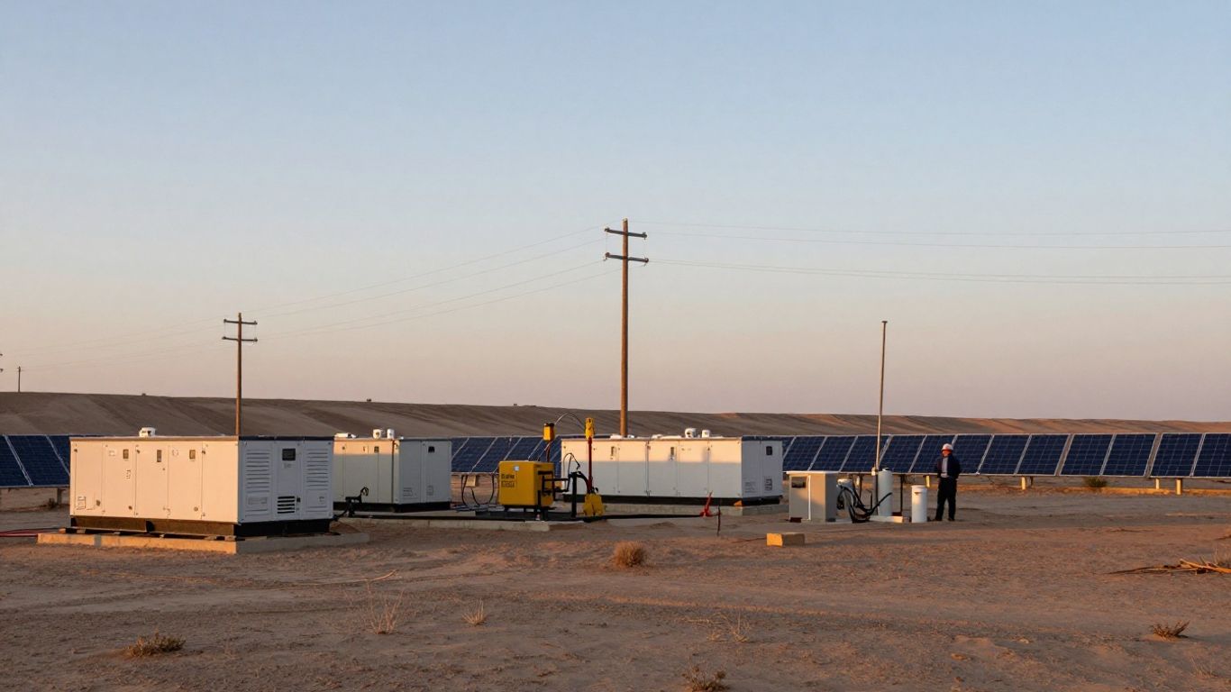 Remote oilfield microgrid with generators and battery storage