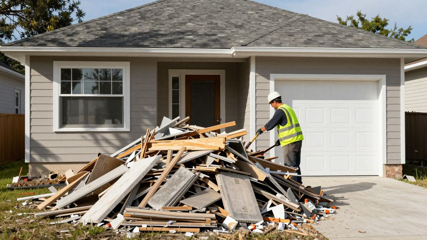 Construction debris removal and cleaning service.