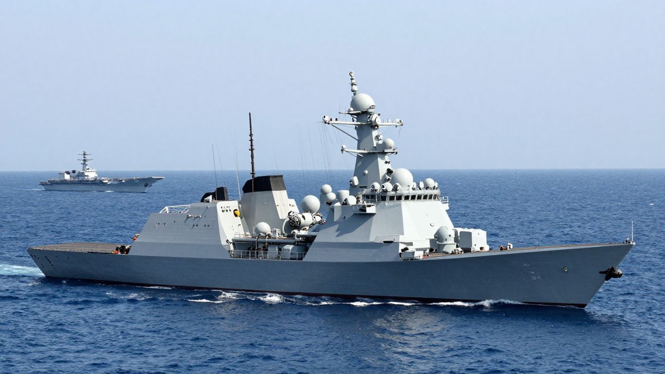 Modern naval and air force maneuvers in operation
