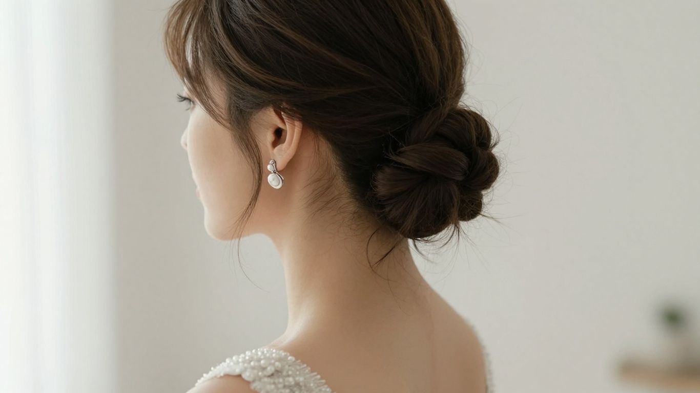 Bridal hairstyle with elegant jewelry accessories