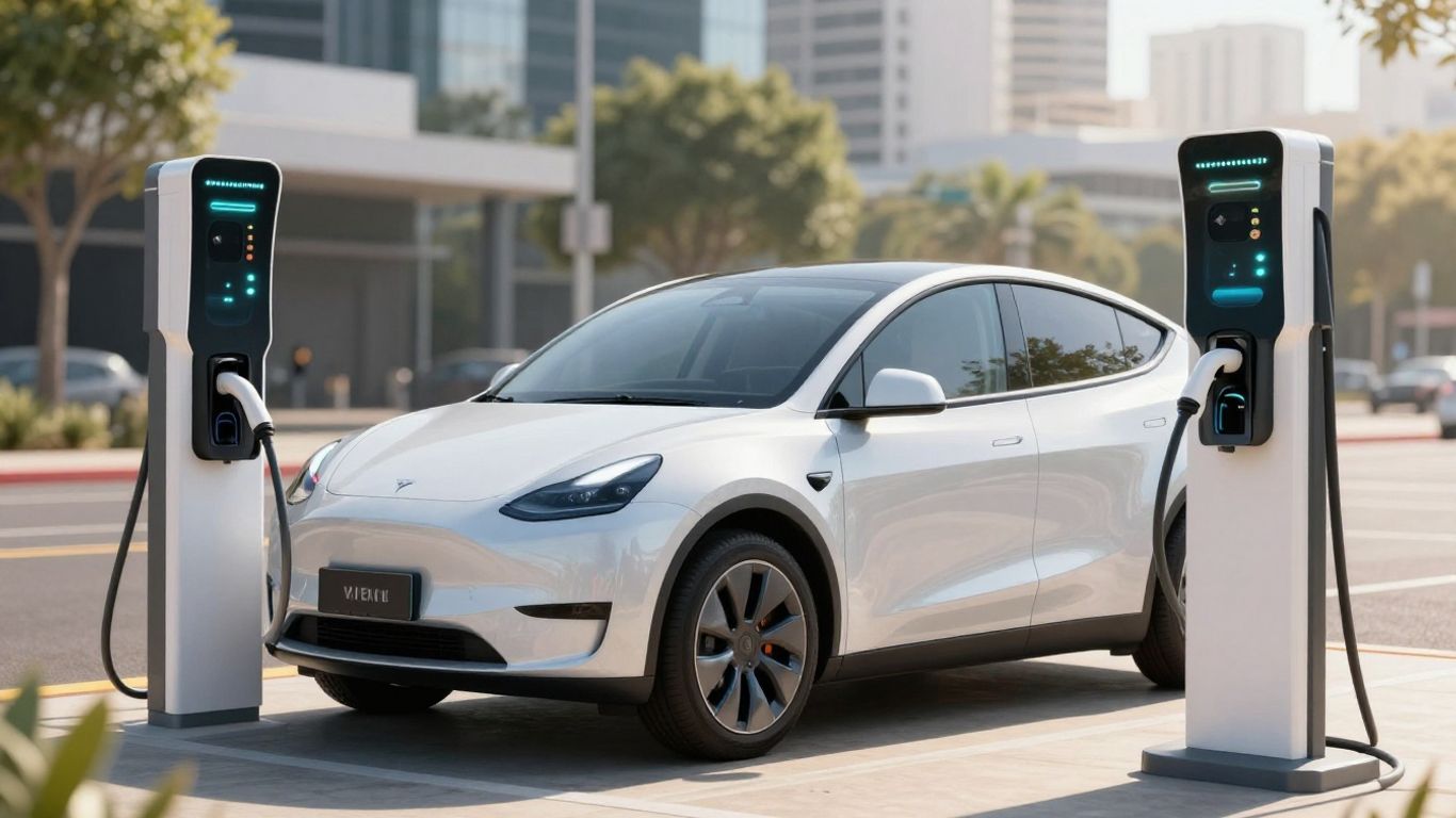 EV charging station in Australian urban setting.