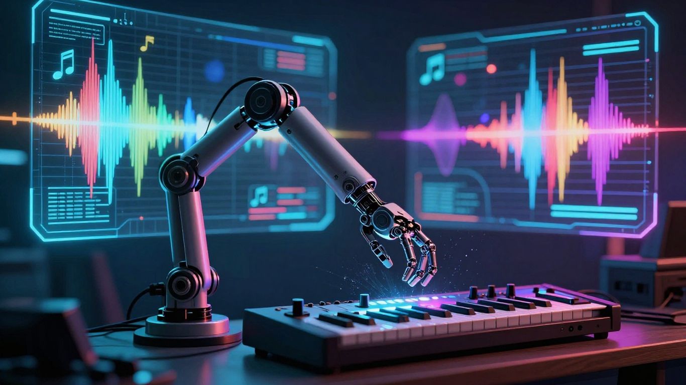 AI creating music and video visuals.