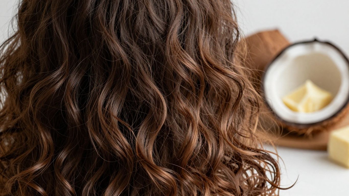 Hydrated, defined curls with natural ingredients.