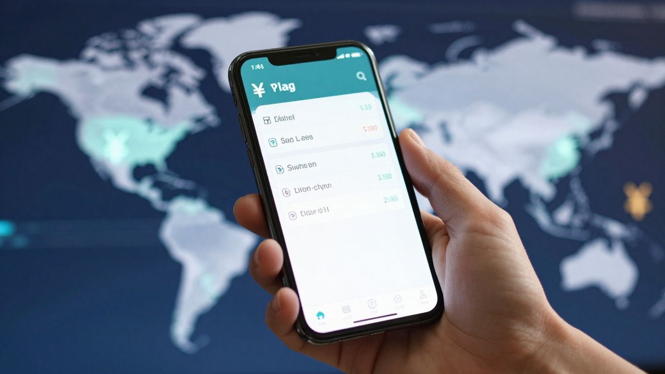 Forex trading market on a smartphone screen.