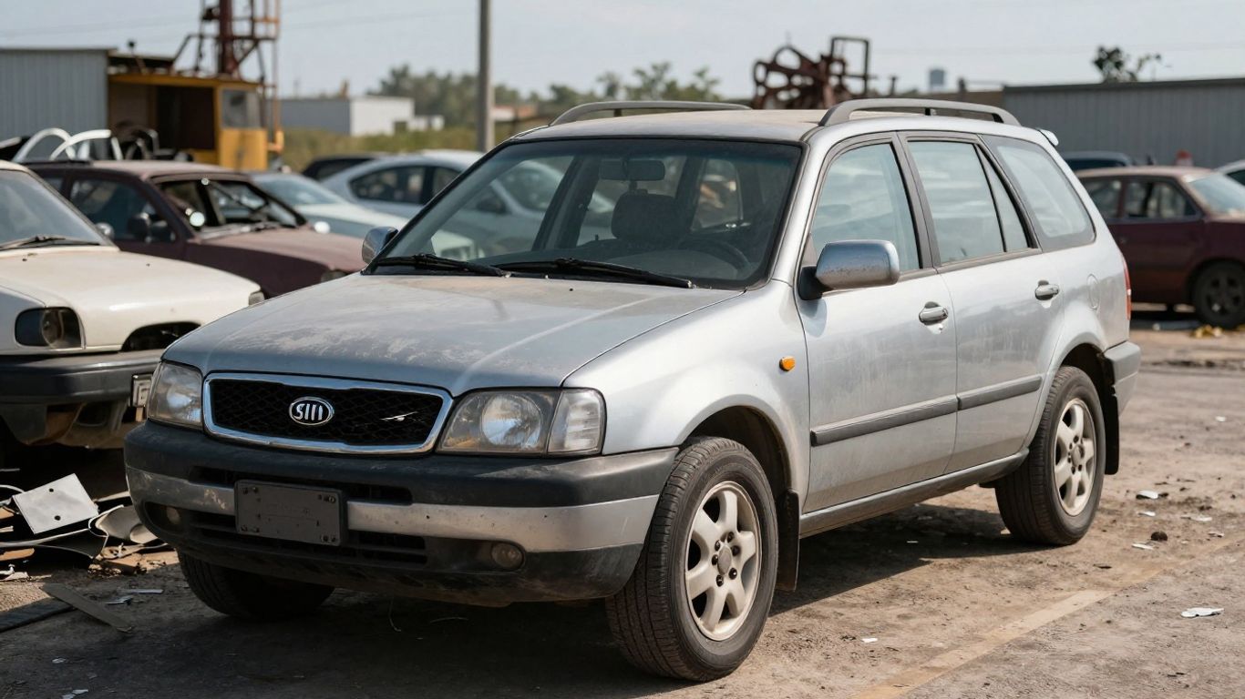 Kia Sorento in a Melbourne wrecking yard.