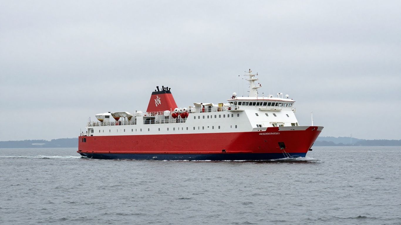 DFDS ferry sailing across the North Sea.