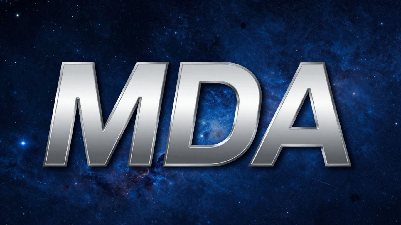 MDA Space logo against a starry night sky.