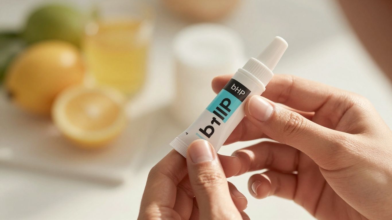 Persona sosteniendo un producto bHIP con luz solar.