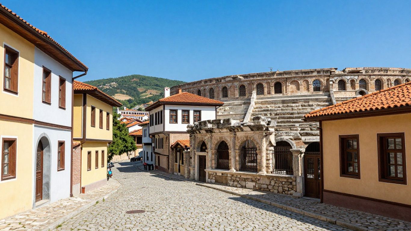 Ancient Roman amphitheater in Plovdiv, Bulgaria