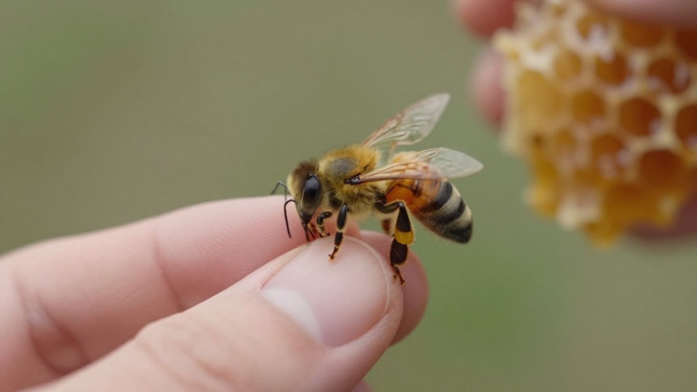 Hand holding a bee, protection, refund policy