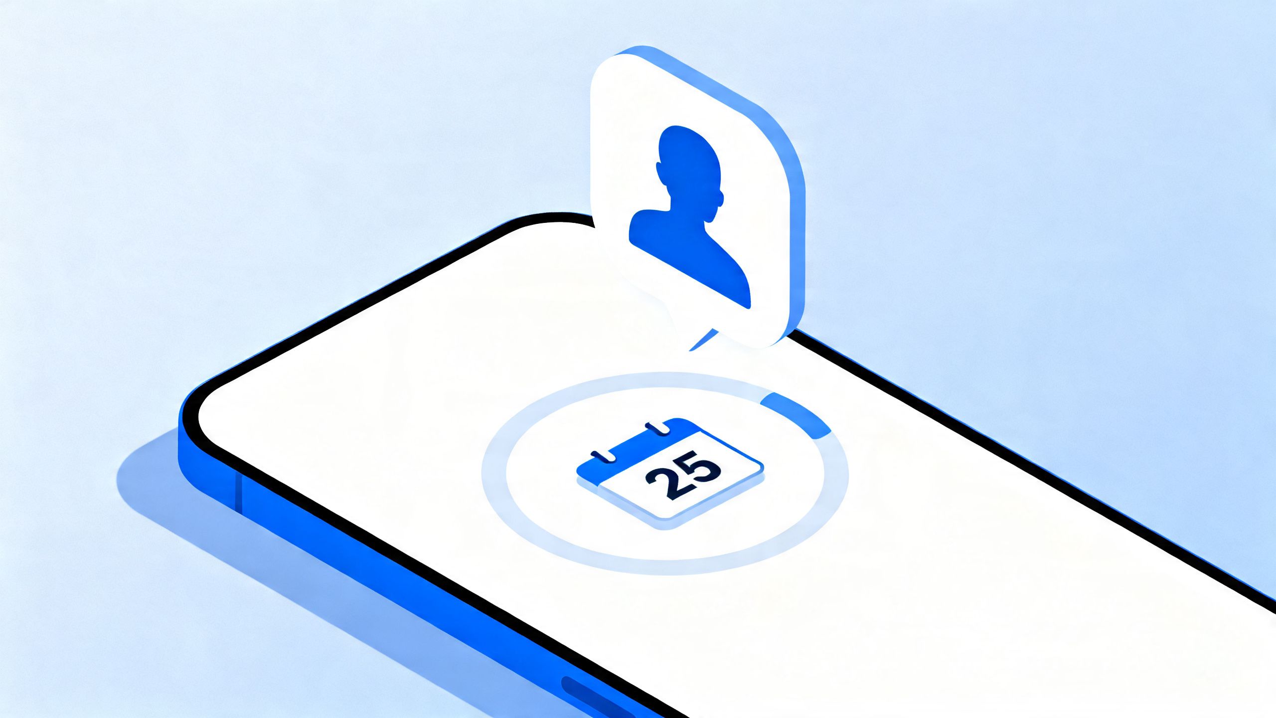 A digital personal assistant icon on a smartphone screen, with calendar and contact notifications, representing efficient task management.