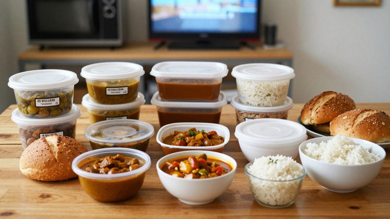 Frozen Indian meals ready for match night