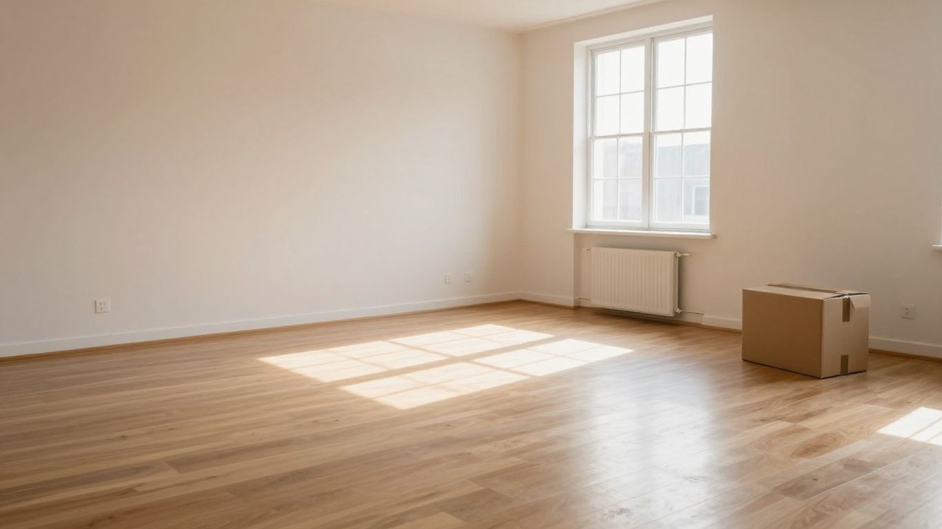 Clean apartment living room ready for move-in