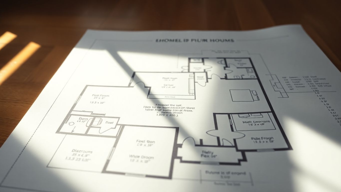 Plano de una casa con medidas detalladas.
