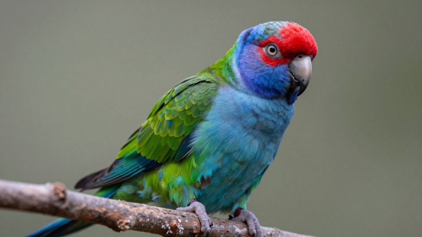 Plum headed parakeet perched on a branch