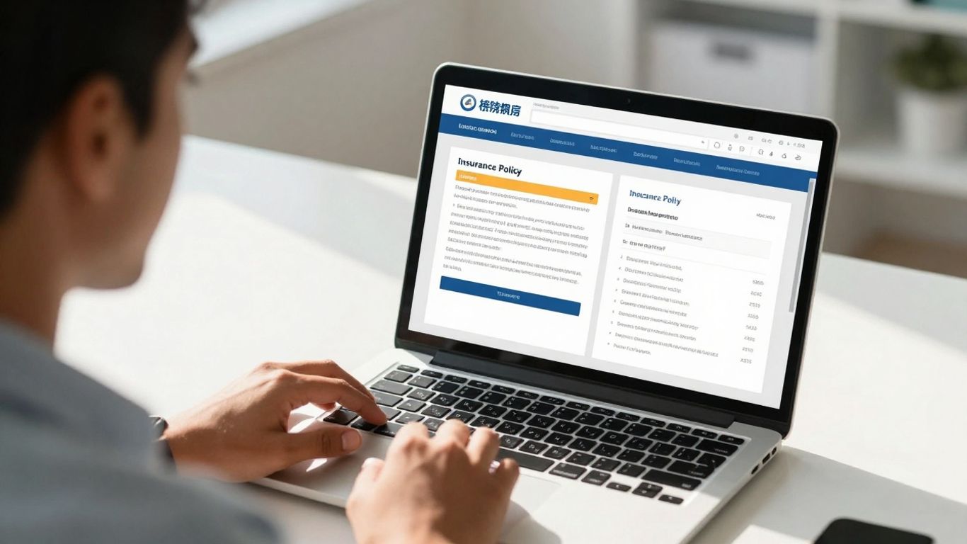 Comparing insurance quotes on a laptop screen.