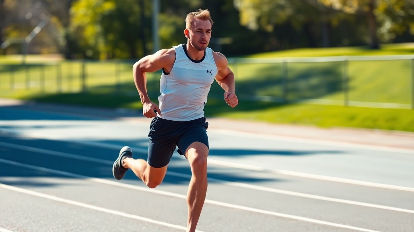 Runner focused on maintaining 5k pace during a tempo run.