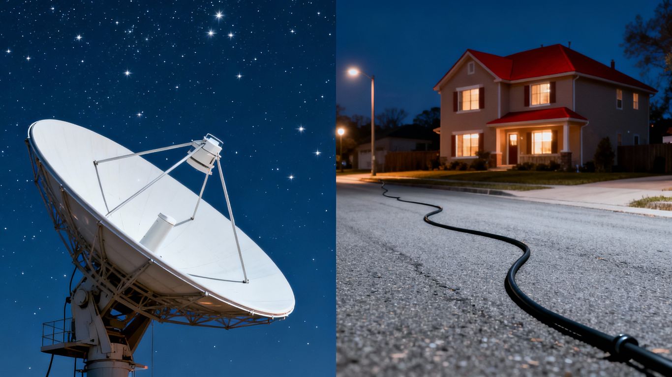 Satellite dish versus cable wire comparison