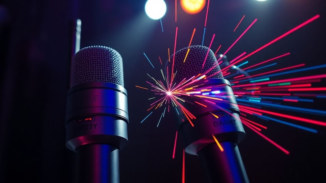 Wireless microphones with RF sparks and interference