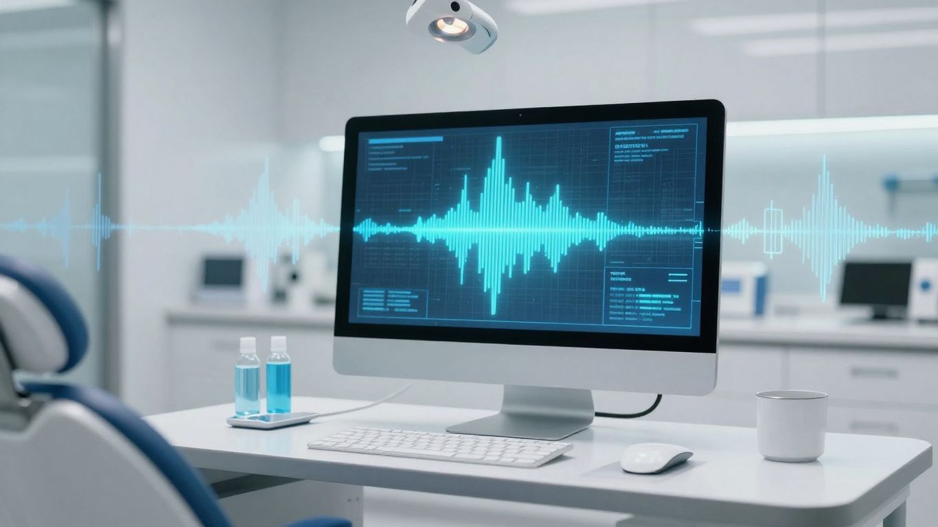 Dental clinic with voice AI technology overlay