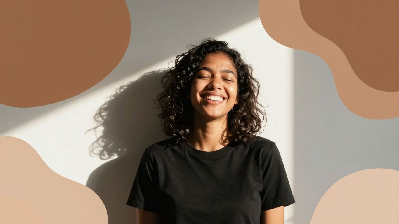 Person feeling successful and relieved after marketing services.