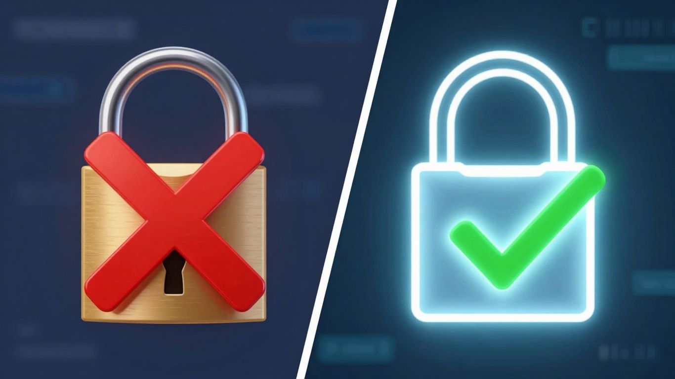 Secure padlock versus expired padlock for IPTV codes.