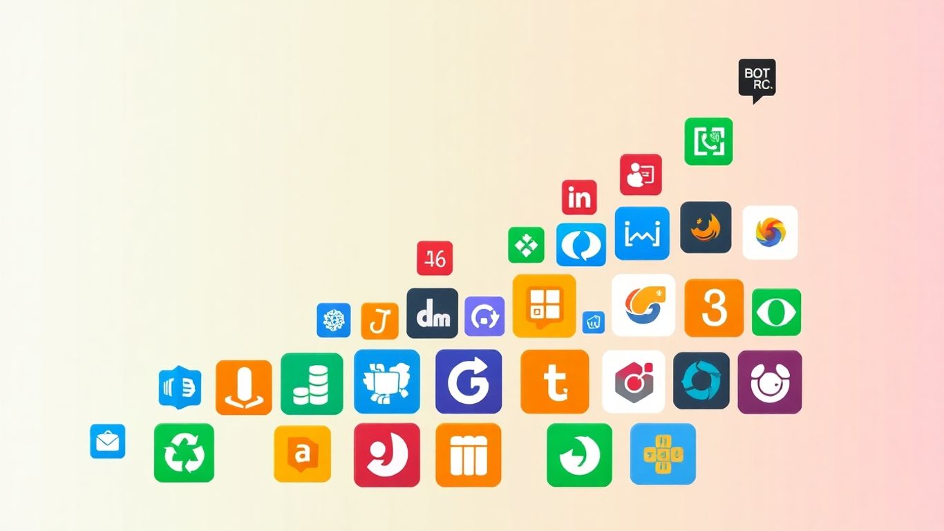 Zoho products icons collage