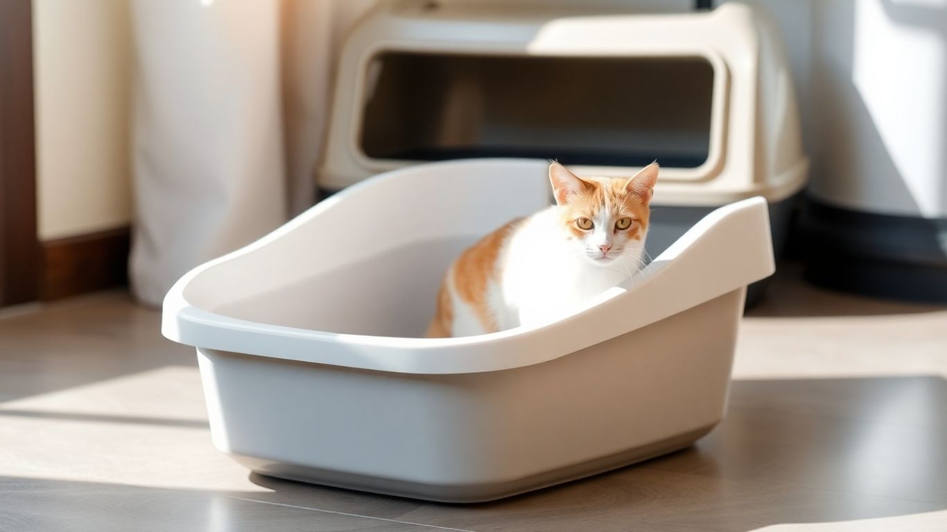 Durable cat litter boxes in a home setting.