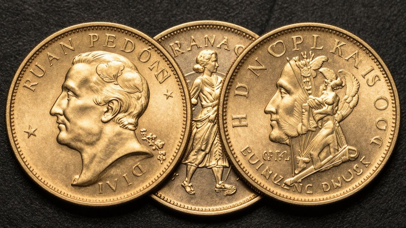 金币溢价比较：拿破仑金币、克鲁格金币、枫叶金币。