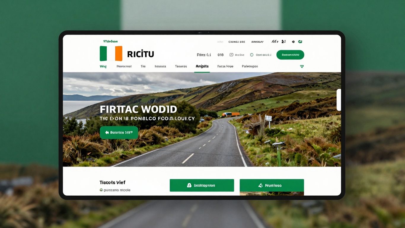 Modern website design with Irish elements.
