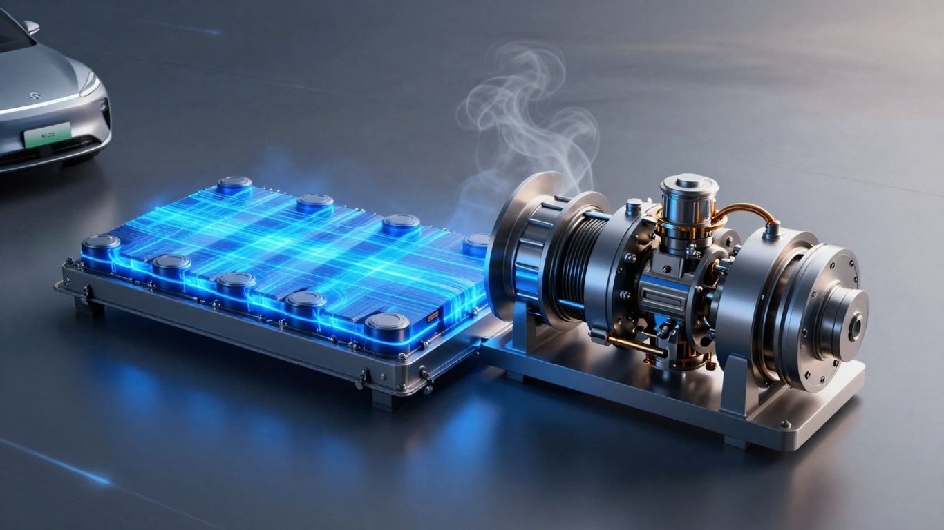 Hydrogen fuel cell and electric car battery comparison.