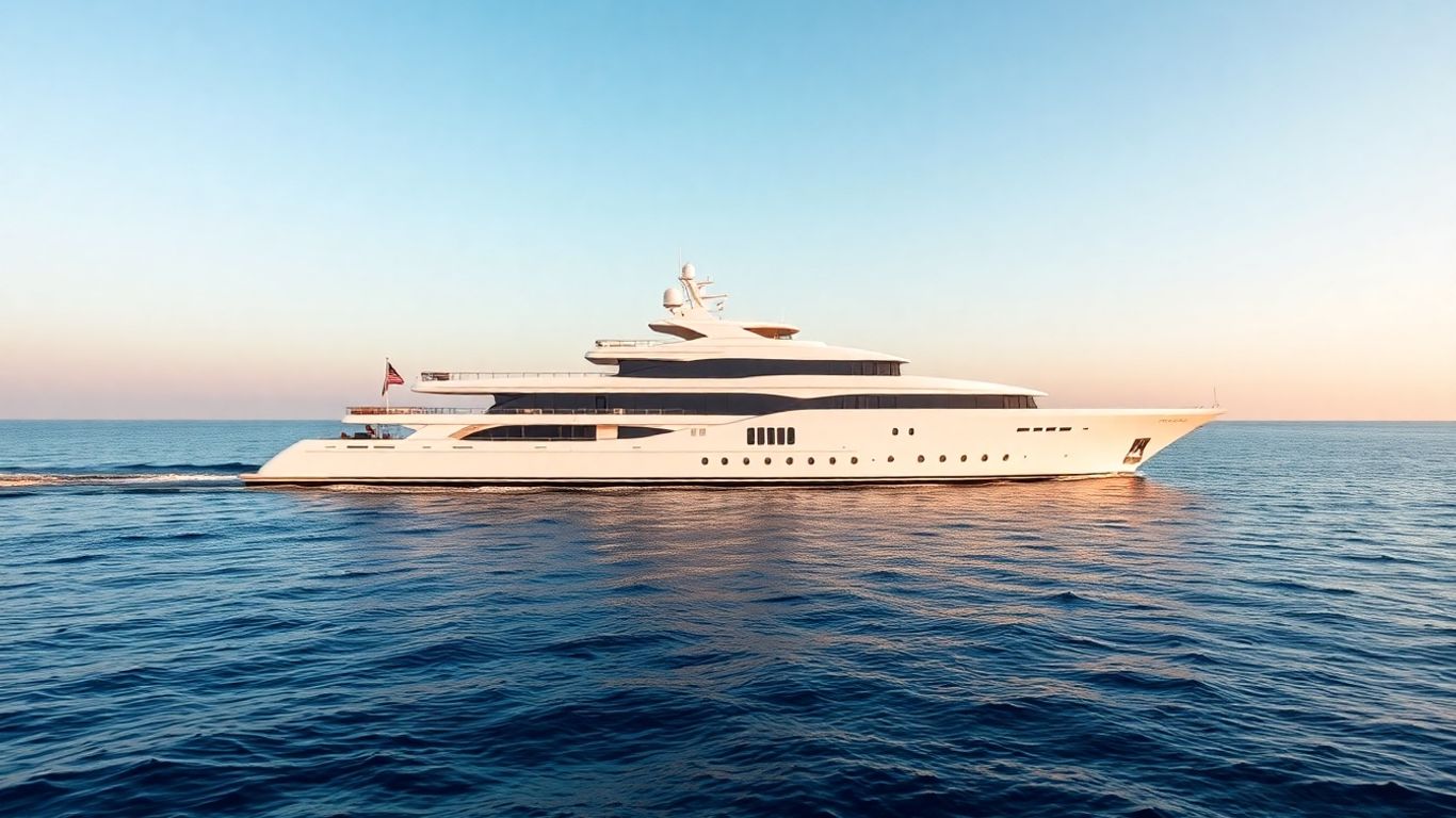 KATINA superyacht sailing on a clear blue ocean.