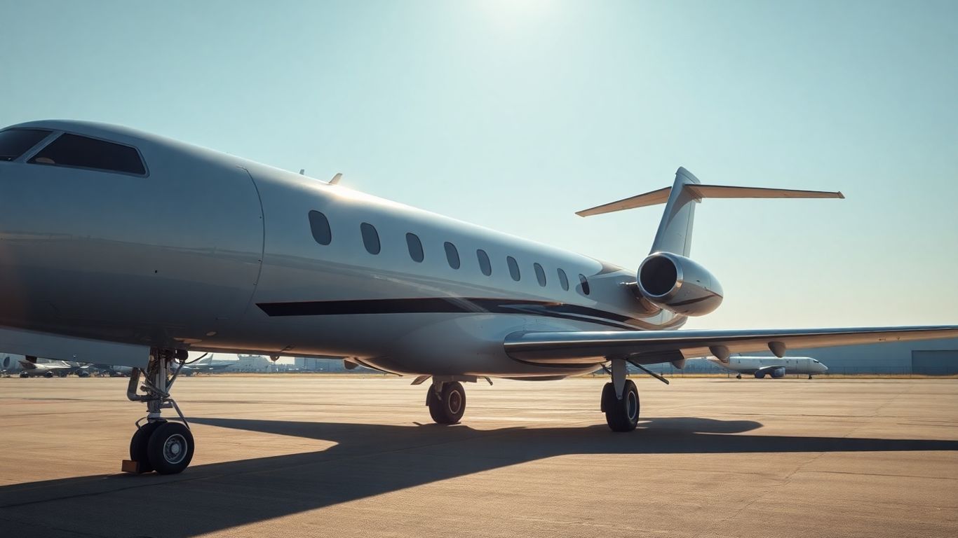 Private jet on tarmac