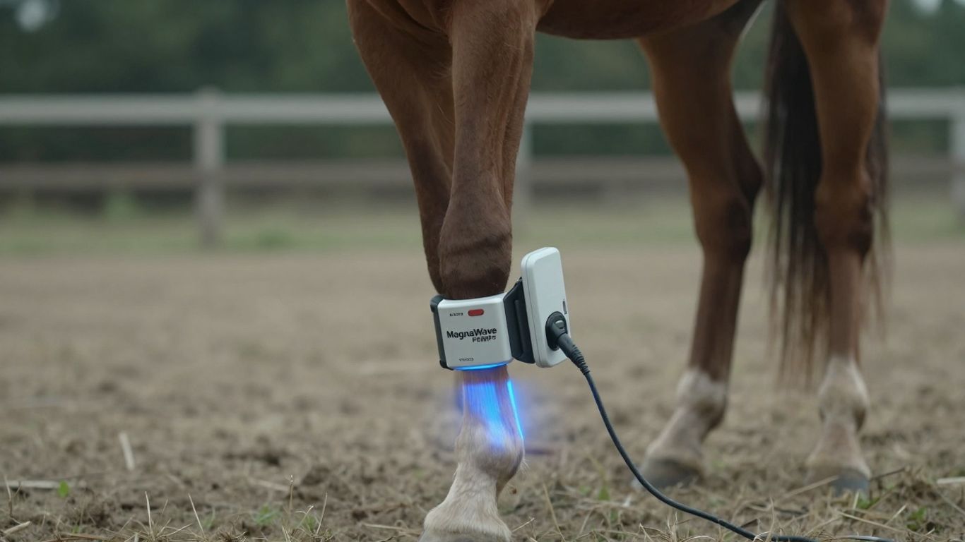 Horse receiving MagnaWave PEMF therapy for wellness.