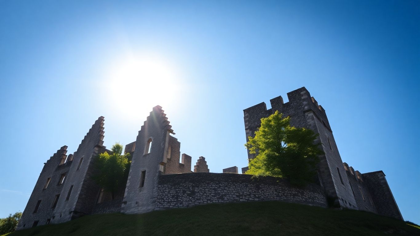 Beeindruckende Burgruine in Deutschland bei Sonnenschein