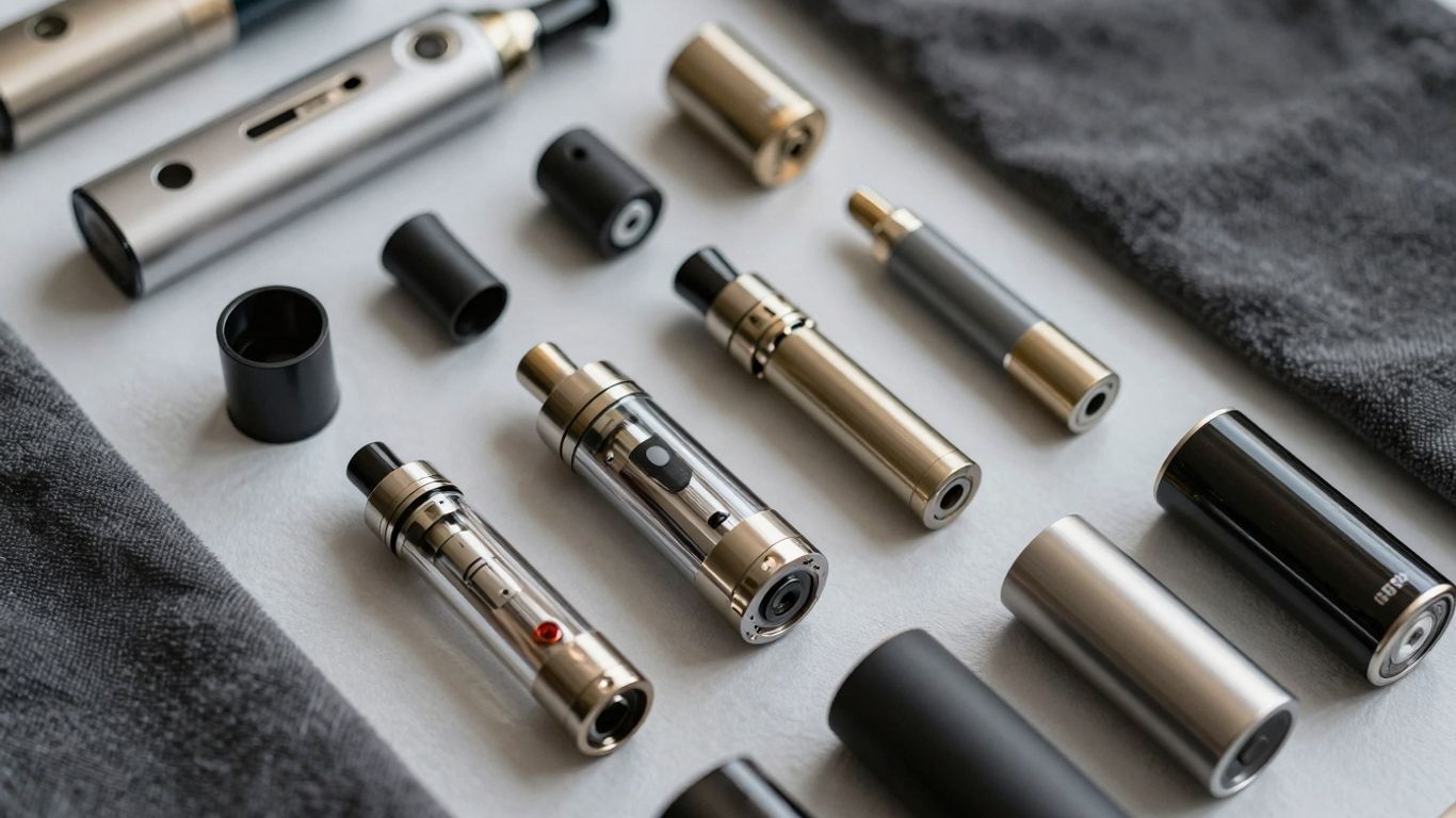 Sauberes Vape-Gerät mit abgenommenen Teilen.